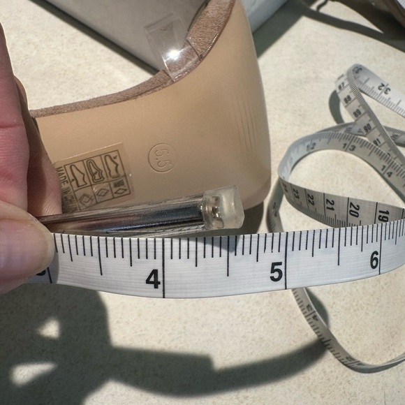 ACATA SZ 5.5 Rhinestone Straps & Open Toe Tan Suede High Heels Zip Back NWT - Picture 7 of 8